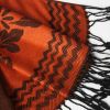 Blancho Bedding -Pa-616-1 Dark Orange Base Peony Flowers Patterns Exquisitely Soft Woven Pashmina/Shawl/Scarf