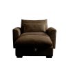 Brown Corduroy Sofa Couch, Modular Couch with Storage Ottoman, Couch Deep Seat Couches for Modern Living Room/Apartment/Office