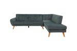 Contemporary 2-Pcs Sectional Set Living Room Furniture Dark Gray Velvet Couch Left Facing Sofa, Right Facing Chaise Plush Cushion