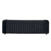 Contemporary Velvet Sofa Couch 84.25''W for Living Room, Black