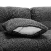 87.7" Sectional Sofa Cozy Teddy Fleece Fabric Sectional Sofa Couch with Two USB Ports a Movable Storage Ottoman and Two Lumbar Pillows for Living Room