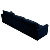 3 Seater Deep Seat Couches for Living Room, Wide and Deep Seat Comfy Living Roo Sofas with 3 Waist Pillows, Blue Corduroy