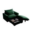 Green Corduroy Sofa Couch, Modular Couch with Storage Ottoman, Couch Deep Seat Couches for Modern Living Room/Apartment/Office