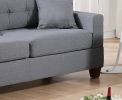 Living Room Furniture 2pc Sofa Set Grey Polyfiber Tufted Sofa Loveseat w Pillows Cushion Couch