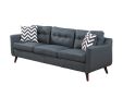 Modern Cozy Sofa Loveseat w Pillows 2pc Sofa Set Blue Gray Polyfiber Couch Tufted Cushions Living Room