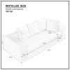 88.97inch Corduroy Sofa with 5 Matching Toss Pillows, Sleek Design, Spacious and Comfortable 3 Seater Couch for Modern Living Room.WHITE