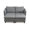 Convertible Sectional Sofa with Storage Seat 6 Seat Sofa with Reversible Chaise U Shaped Sectional Couch for Living Room,Light Grey