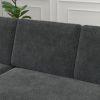 85 Inches Sofa Bed, 3 Seater Sleeper Sofa with Storage Chaise, Square Handrail With Pull and Copper nail,Chenille-Dark Grey