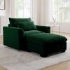 Green Corduroy Sofa Couch, Modular Couch with Storage Ottoman, Couch Deep Seat Couches for Modern Living Room/Apartment/Office