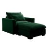 Green Corduroy Sofa Couch, Modular Couch with Storage Ottoman, Couch Deep Seat Couches for Modern Living Room/Apartment/Office