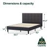 Upholstered Platform Bed Square Stitch - Full