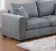 Classic Living Room 2pc Sofa Set Fog Corduroy Sofa And Loveseat w Pillows Square Arms Plush Couch