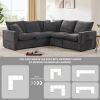 [VIDEO provided] [New] 84*84" Modern L Shape Modular Sofa, 5 Seat Chenille Sectional Couch Set with 2 Pillows Included