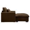 Brown Corduroy Sofa Couch, Modular Couch with Storage Ottoman, Couch Deep Seat Couches for Modern Living Room/Apartment/Office