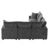 [VIDEO provided] [New] 84*84" Modern L Shape Modular Sofa, 5 Seat Chenille Sectional Couch Set with 2 Pillows Included