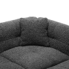 87.7" Sectional Sofa Cozy Teddy Fleece Fabric Sectional Sofa Couch with Two USB Ports a Movable Storage Ottoman and Two Lumbar Pillows for Living Room