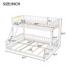 Twin XL over Queen Bunk Bed with Ladder and Guardrails, White