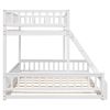 Twin XL over Queen Bunk Bed with Ladder and Guardrails, White