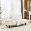 Convertible Futon Sofa Bed, Comfy Loveseat Sleeper Sofa with Adjustable Armrest, Strengthen Wood, Thick Padded Cushion