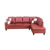 Red Faux Leather 3-Piece Couch Living Room Sofa Set