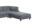 Contemporary Dark Gray 6pc Modular Sectional Set Corduroy Upholstery Couch 2x Corner wedge, 2x Armless Chairs 2x Ottomans Living Room