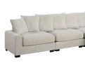 Contemporary Beige Color 4pc Modular Sectional Set Corduroy Couch LAF & RAF Chairs Armless Chair Ottoman Living Room Furniture