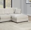 Contemporary Beige Color 4pc Modular Sectional Set Corduroy Couch LAF & RAF Chairs Armless Chair Ottoman Living Room Furniture