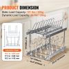 VEVOR Pan and Pot Rack, 2-Tier Expandable Pull Out Under Cabinet Organizer, Cookie Sheet Baking Pans Tray Racks, Adjustable Wire Dividers