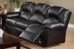 New Contemporary Motion Sofa 1pc Couch Living Room Furniture Black Bonded Leather