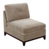 Camel Chenille Fabric Modular Sectional 7pc Set Living Room Furniture L-Sectional Couch 2x Corner Wedge 3x Armless Chairs and 2x Ottomans Tufted Back