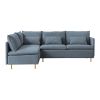 Modular L-shaped Corner sofa ; Left Hand Facing Sectional Couch;  Grey Cotton Linen-90.9''