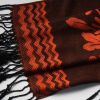 Blancho Bedding -Pa-616-1 Dark Orange Base Peony Flowers Patterns Exquisitely Soft Woven Pashmina/Shawl/Scarf