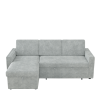 85 Inches Sofa Bed, 3 Seater Sleeper Sofa with Storage Chaise, Square Handrail With Pull and Copper nail,Chenille-Light Grey