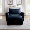 Bule Corduroy Sofa Couch, Modular Couch with Storage Ottoman, Couch Deep Seat Couches for Modern Living Room/Apartment/Office