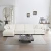 Modular Sectional Sofa for Living Room,U Shaped Couch 5 Seater Convertible Sectional Couch with 1 Ottoman ,White Chenille