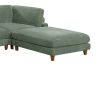 Contemporary Sage Color 6pc Modular Sectional Set Corduroy Upholstery Couch 2x Corner wedge, 2x Armless Chairs 2x Ottomans Living Room