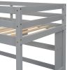 Twin Size Loft Bed with desk and shelves, Safety Guardrail and ladder,Grey