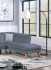 Contemporary 2-Pcs Sectional Set Living Room Furniture Dark Gray Velvet Couch Left Facing Sofa, Right Facing Chaise Plush Cushion