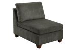 Living Room Furniture Grey Chenille Modular Sectional 6pc Set Corner Sectional Modern Couch 3x Corner Wedge 2x Armless Chairs and 1x Ottoman Plywood