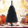 36 Inch Unlit Artificial Christmas Mini Tree with Plastic Stand