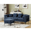 [NEW ARRIVED] [VIDEO PROVIDED]L Shaped Sectional Sofa , Convertible Storage Ottoman,Chenille ,Square Arm, Modern Tufted Couch ,3 Seater, And Nailhead