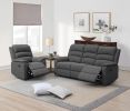 Modern Dark Gray Color Burlap Fabric Recliner Motion Recliner Chair 1pc Couch Manual Motion Living Room Furniture