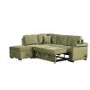 84.75" Sleeper Sofa Bed,2 in 1 Pull Out sofa bed L Shape Couch with Storage Ottoman for Living Room,Bedroom Couch and Small Apartment, Green