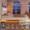 Queen Size Floating Bed Frame with LED Lights and USB Charging,Modern Upholstered Platform LED Bed Frame, White