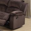 Motion Loveseat 1pc Living Room Furniture Chocolate Padded Suede Plush Cushion Couch Metal Reclining