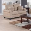 Sand Polyfiber (Linen Like Fabric) 2pc Sofa Set Sofa And Loveseat Elegant Plush Contemporary Couch Living Room Furniture