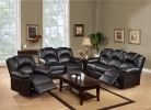 New Contemporary Motion Sofa 1pc Couch Living Room Furniture Black Bonded Leather