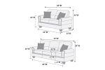 Sand Polyfiber (Linen Like Fabric) 2pc Sofa Set Sofa And Loveseat Elegant Plush Contemporary Couch Living Room Furniture