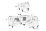 Modular Sectional w Ottoman Blue Grey Polyfiber 4pcs Sectional Sofa LAF And RAF Loveseat Corner Wedge Ottoman Tufted Cushion Couch