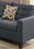 Modular Sectional w Ottoman Blue Grey Polyfiber 4pcs Sectional Sofa LAF And RAF Loveseat Corner Wedge Ottoman Tufted Cushion Couch